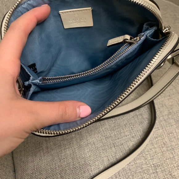 GUCCI X SEGA Calfskin GUCCY Stars Mini Dome Shoulder Bag Mystic White Gold - Picture 14 of 14